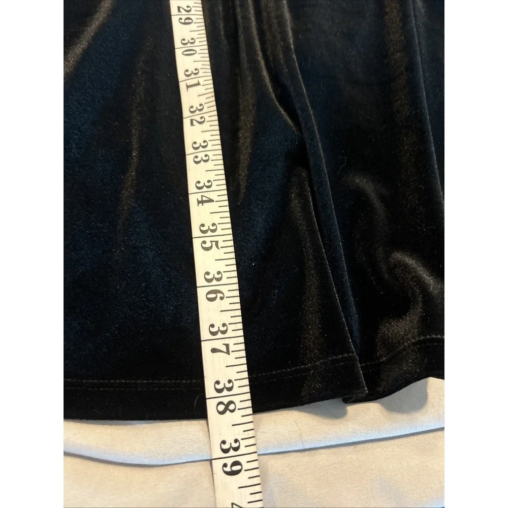 Old Navy Fit & Flare Velvet Mini Dress Size XXL‎ Black Square Neck Long Sleeve